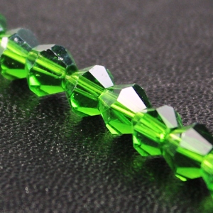 Chinese 4mm Bicone Crystals - Emerald